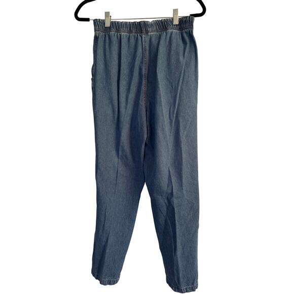 Vintage 1970s Marisa Canvas Mom Jeans 100% Cotton Elastic Waist Zipper Sz Small - Picture 2 of 5